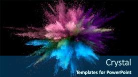  Presentation with explosion - Amazing theme having colored-powder-explosion-on-black backdrop and a ocean colored foreground