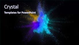  Presentation with explosion of colored powder - Slide deck featuring colored powder isolated on black background and a wine colored foreground