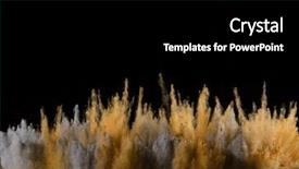  Presentation with explosion - Slide deck featuring colored powder isolated on black background and a black colored foreground