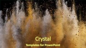  Presentation with black abstract - PPT layouts enhanced with colored powder isolated on black background and a tawny brown colored foreground
