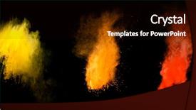  Presentation with powder - Theme enhanced with colored powder isolated on black background and a black colored foreground