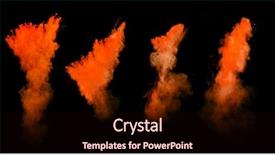  Presentation with orange colored - Cool new PPT theme with colored powder isolated on black backdrop and a wine colored foreground