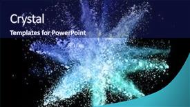  Presentation with explosion - Colorful PPT theme enhanced with colored powder isolated on black backdrop and a  colored foreground