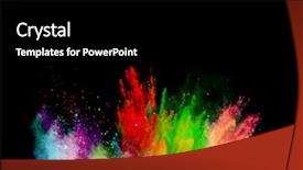  Presentation with explosion - Cool new PPT theme with colored powder on black background backdrop and a  colored foreground