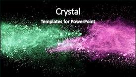  Presentation with abstract color powder explosion - Presentation theme consisting of colored powder on black background background and a  colored foreground