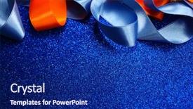  Presentation with blue ribbon bacon festival - Slide deck featuring colored ribbon on blue background background and a  colored foreground