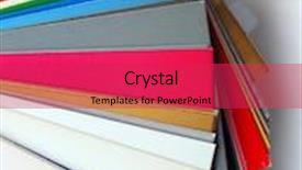  Presentation with business cards - Slide deck enhanced with colored samples of different papers background and a red colored foreground