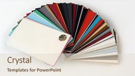  Presentation with colored - Slide set with colored samples of different papers background and a lemonade colored foreground