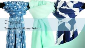  Presentation with colored - Beautiful slide deck featuring colored-scarves-isolated-on-white backdrop and a light blue colored foreground