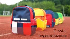  Presentation with back school education - Slide set consisting of colored-school-backpack-education background and a red colored foreground