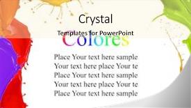  Presentation with free - Cool new slide set with colored splashes background with free backdrop and a blonde colored foreground