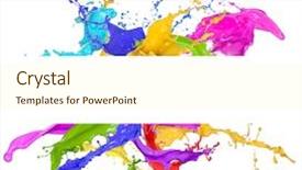 Presentation with shape - Beautiful slide set featuring colored splashes in abstract shape backdrop and a cream colored foreground