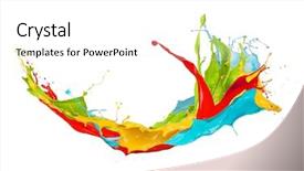  Presentation with shape - Audience pleasing presentation theme consisting of colored splashes in abstract shape backdrop and a white colored foreground