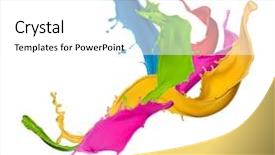  Presentation with shape - Slides with colored splashes in abstract shape background and a white colored foreground