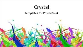  Presentation with shape - PPT theme with ink drop - colored splashes in abstract shape background and a white colored foreground