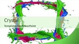  Presentation with stripe - Amazing presentation having colored splashes in stripe shape backdrop and a mint green colored foreground