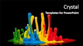  Presentation with black yellow color - Cool new presentation theme with colored splashes isolated on black backdrop and a  colored foreground