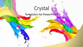  Presentation with paint splatter - PPT layouts having colored splashing multicolor paint splatter background and a white colored foreground