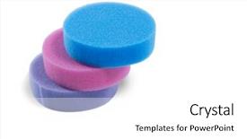  Presentation with work life balance - Cool new presentation with colored sponge against white background backdrop and a white colored foreground