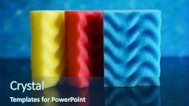  Presentation with marine - Cool new PPT layouts with colored sponges for bathing backdrop and a ocean colored foreground