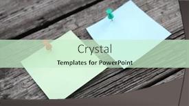  Presentation with sticky notes - Presentation theme with colored-sticky-notes-with-copyspace background and a soft green colored foreground