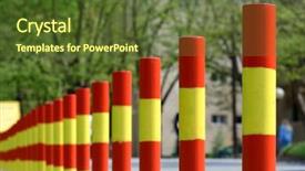  Presentation with macedonia - Theme enhanced with colored street poles in skopje background and a tawny brown colored foreground