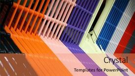  Presentation with pipes - Cool new slides with colored stripes made of pipe backdrop and a coral colored foreground