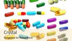  Presentation with herbal medicine - Presentation featuring colored tablets medicine background and a blonde colored foreground