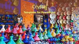  Presentation with morocco - Slide set featuring colored-tajine-plates-and-pots background and a tawny brown colored foreground
