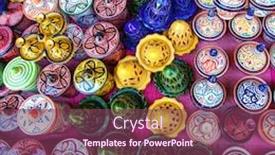  Presentation with morocco - PPT theme enhanced with colored-tajine-plates-and-pots background and a violet colored foreground