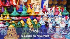  Presentation with clay - Theme having colored-tajine-plates-and-pots background and a ocean colored foreground