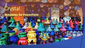  Presentation with clay - PPT layouts with colored-tajine-plates-and-pots background and a tawny brown colored foreground