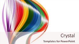  Presentation with colored - Audience pleasing slide set consisting of colored thin strips of paper backdrop and a sky blue colored foreground