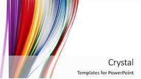  Presentation with rainbow - Cool new PPT theme with colored thin strips of paper backdrop and a white colored foreground