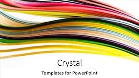  Presentation with colored - Presentation theme consisting of colored thin strips of paper background and a white colored foreground