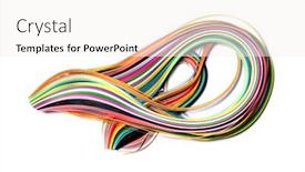  Presentation with colored - Amazing PPT layouts having colored-thin-strips-of-paper backdrop and a white colored foreground