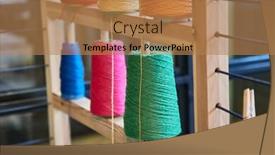  Presentation with knitting - Beautiful slide deck featuring colored-threads-for-knitting backdrop and a coral colored foreground