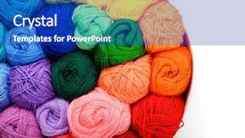  Presentation with yarns - Slide deck having colored threads rainbow colored yarns background and a royal blue colored foreground