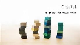  Presentation with bar - PPT layouts with fade blue - colored wooden block stacked background and a white colored foreground