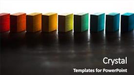  Presentation with diagonal colors - PPT theme enhanced with colored wooden blocks diagonally aligned background and a dark gray colored foreground