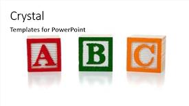  Presentation with yellow green - Slides featuring colored wooden letter blocks including background and a white colored foreground