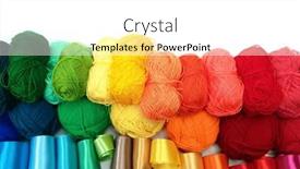  Presentation with yarn - Slide set with colored-yarn-balls-handmade-background background and a white colored foreground