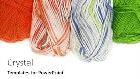  Presentation with yarn - Slide deck consisting of colored-yarn-balls and a white colored foreground