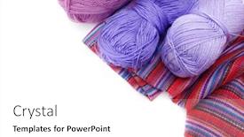  Presentation with yarn - Presentation design featuring colored-yarn-balls and a white colored foreground