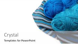 Presentation with yarn - PPT theme featuring colored-yarn-balls and a white colored foreground