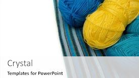  Presentation with yarn - Presentation theme consisting of colored-yarn-balls and a white colored foreground