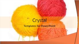  Presentation with yarn - Amazing presentation theme having colored yarn for knitting handmade backdrop and a light gray colored foreground