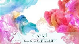  Presentation with water - Presentation design consisting of colorful - acrylic colors in water abstract background and a sky blue colored foreground