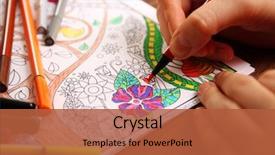  Presentation with pencils - Beautiful PPT theme featuring colorful - adult colouring with soft tip backdrop and a red colored foreground