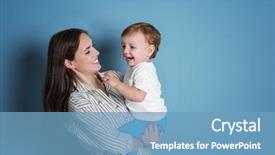  Presentation with baby color - PPT theme having colorful - beautiful young woman with her background and a teal colored foreground